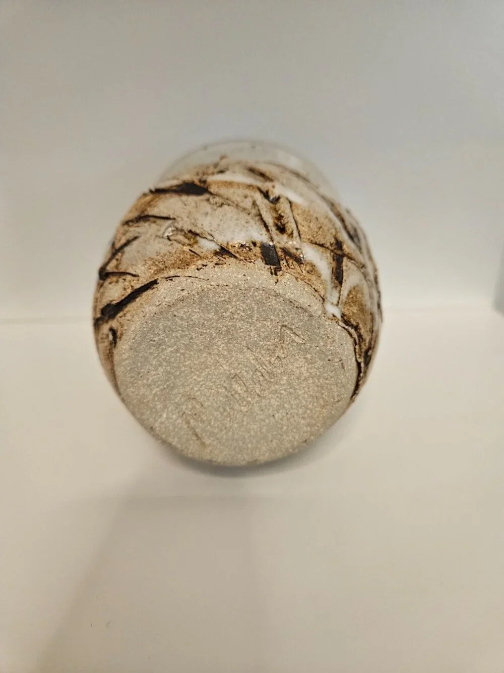 Mellblom Pottery Signed Studio Art Glazed Brown Earth Tones Ceramic Vase Boho